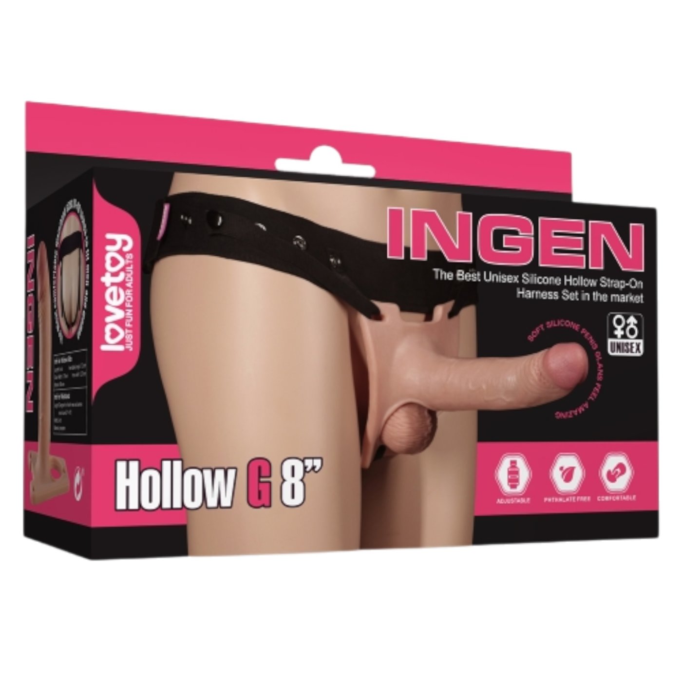 Lovetoy Unisex Hollow Strap On 8 Inch