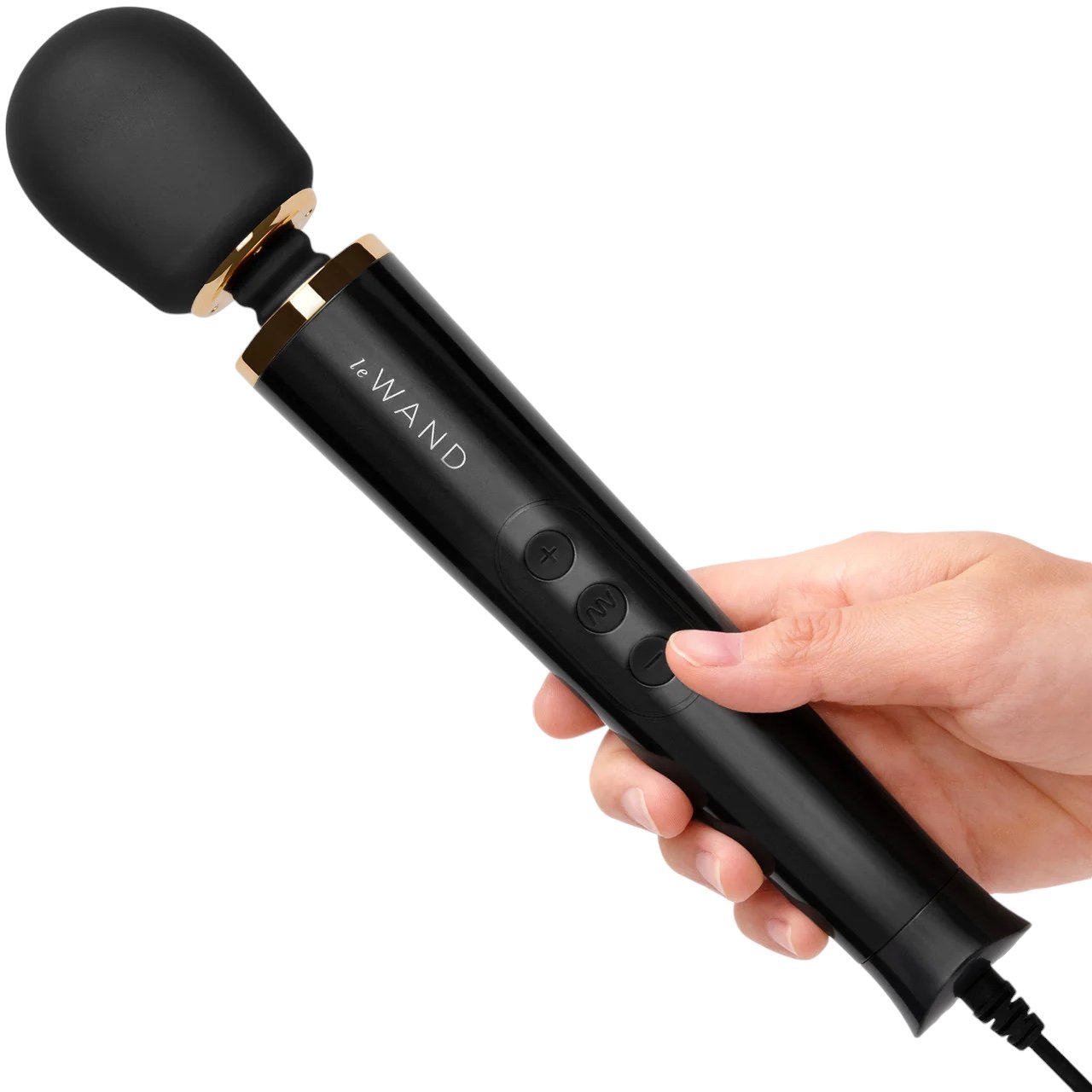 Le Wand Petite Plug-In Mini Massage Wand Vibrator Black