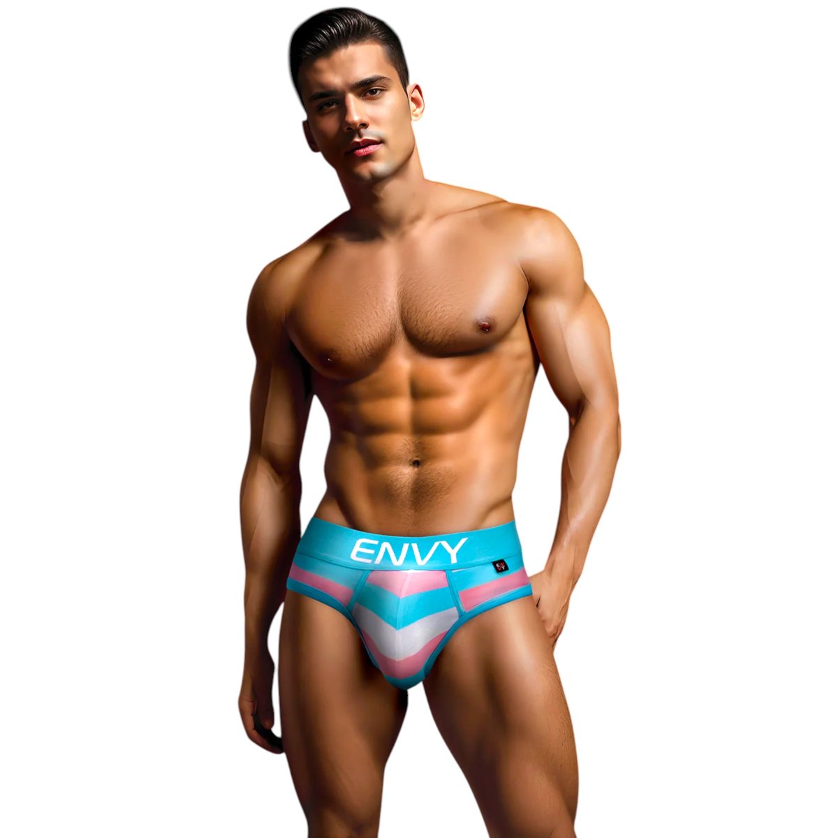 Envy Rainbow Pride Brief Blue, S/M – Envy