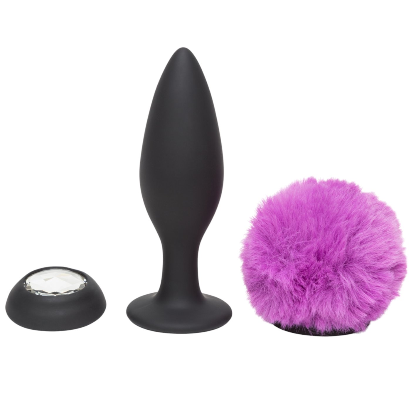 Happy Rabbit Rechargeable Vibrating Butt Plug Large Black/Pink 5 Inch