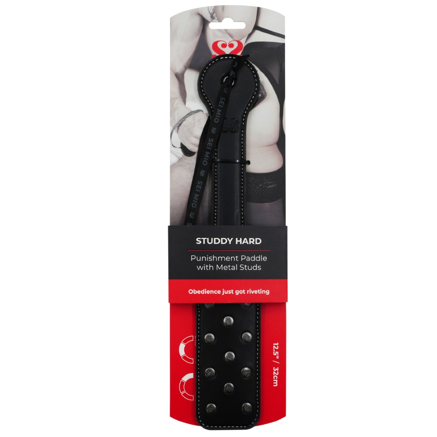 Sei Mio Studdy Hard Punishment Paddle with Metal Studs 12.5 Inch