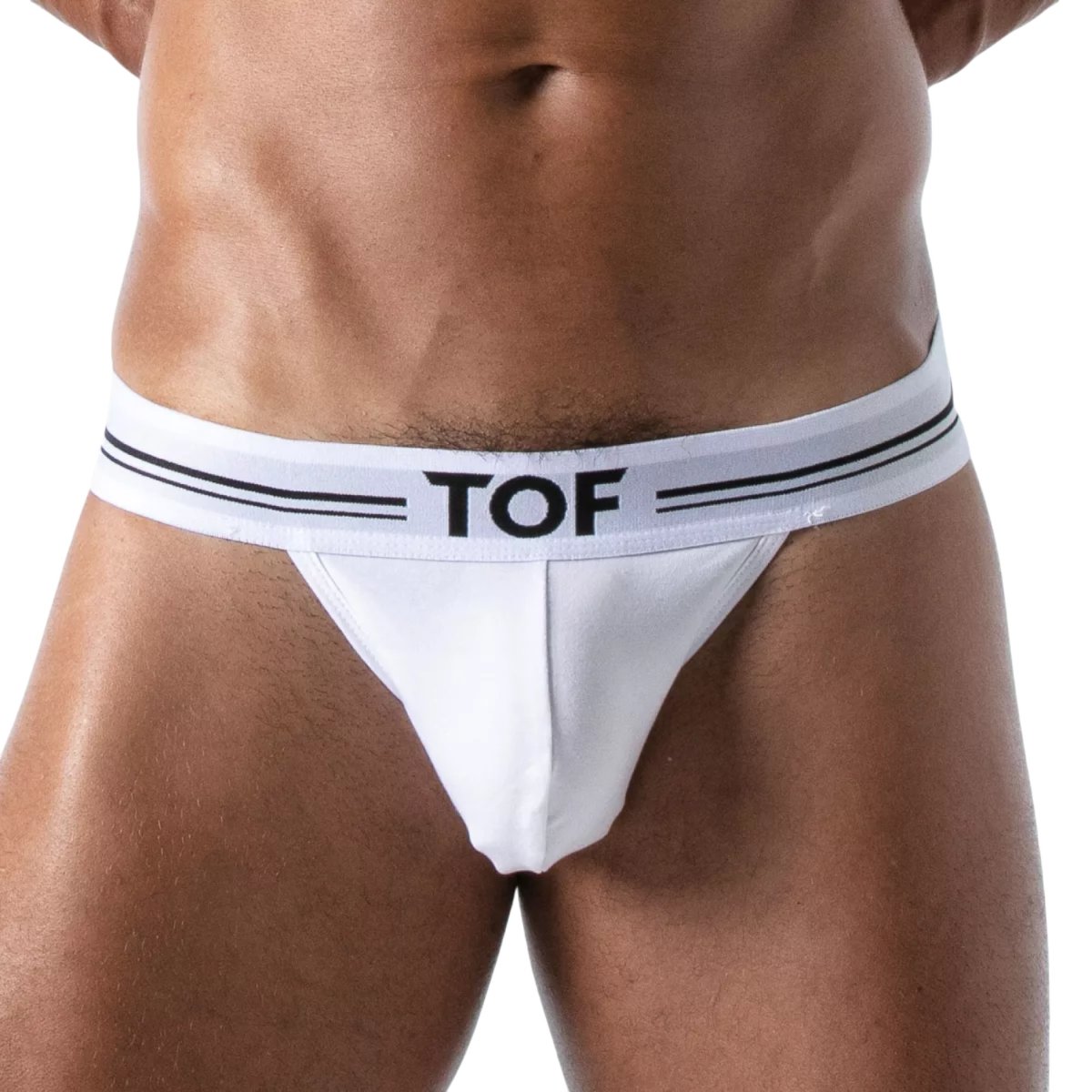 TOF Paris Men’s French String Thong, XL, White