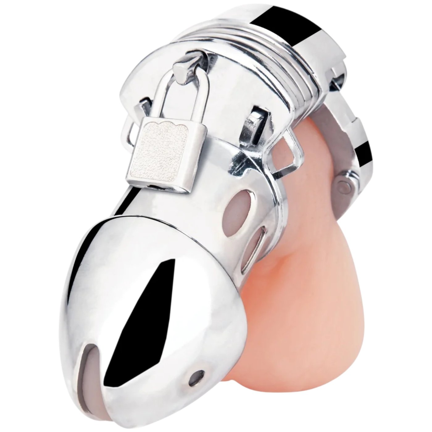 Blue Line Obedience Silver Chastity Cage