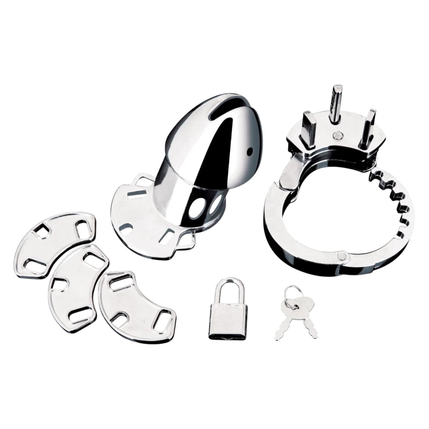 Blue Line Obedience Silver Chastity Cage