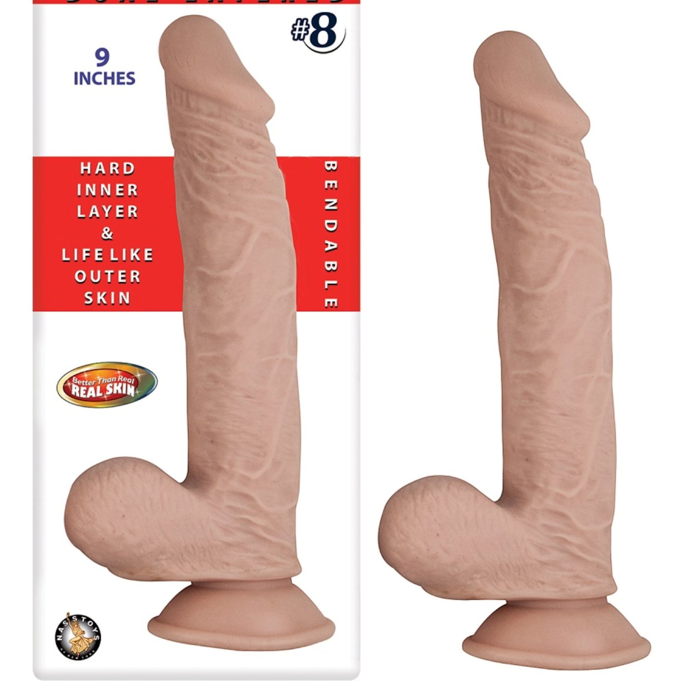 RealCocks Dual Density Realistic Dildo with Suction Cup 9 Inch