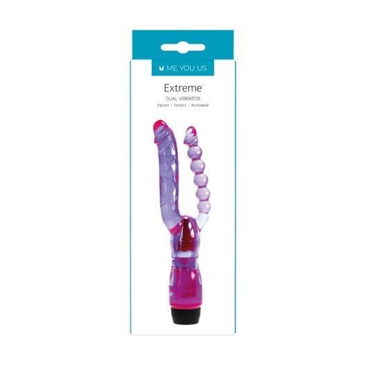 Me You Us Extreme Dual Vibrator Purple 4.75 Inch