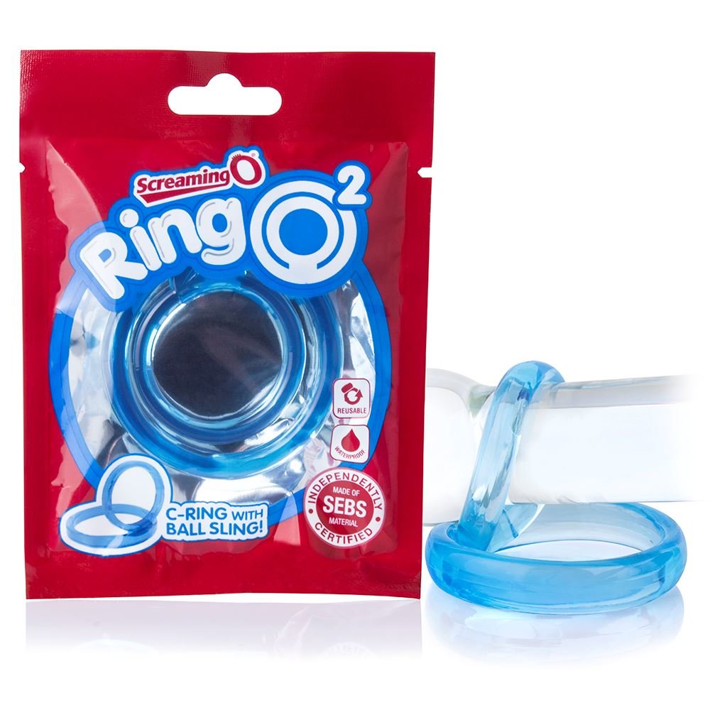 Screaming O RingO2 Double Cock Ring Blue