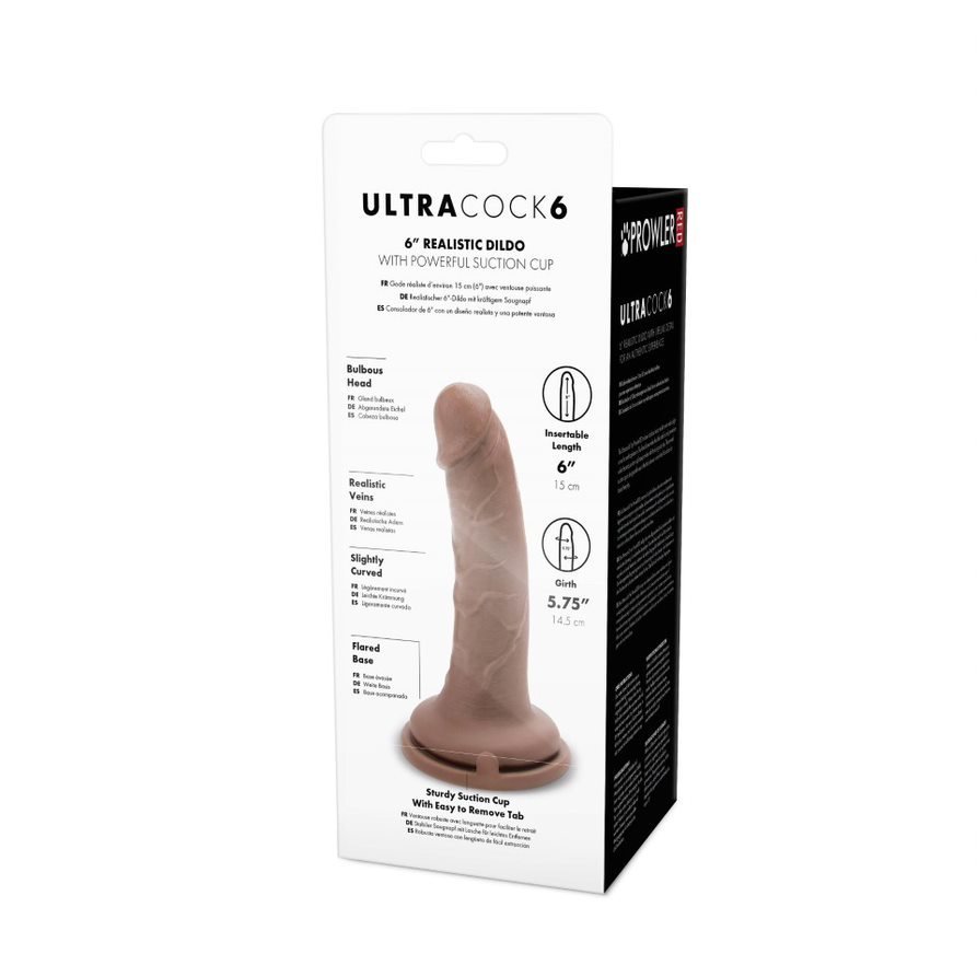 Prowler RED Ultra Cock Realistic Suction Cup Dildo 6 Inch