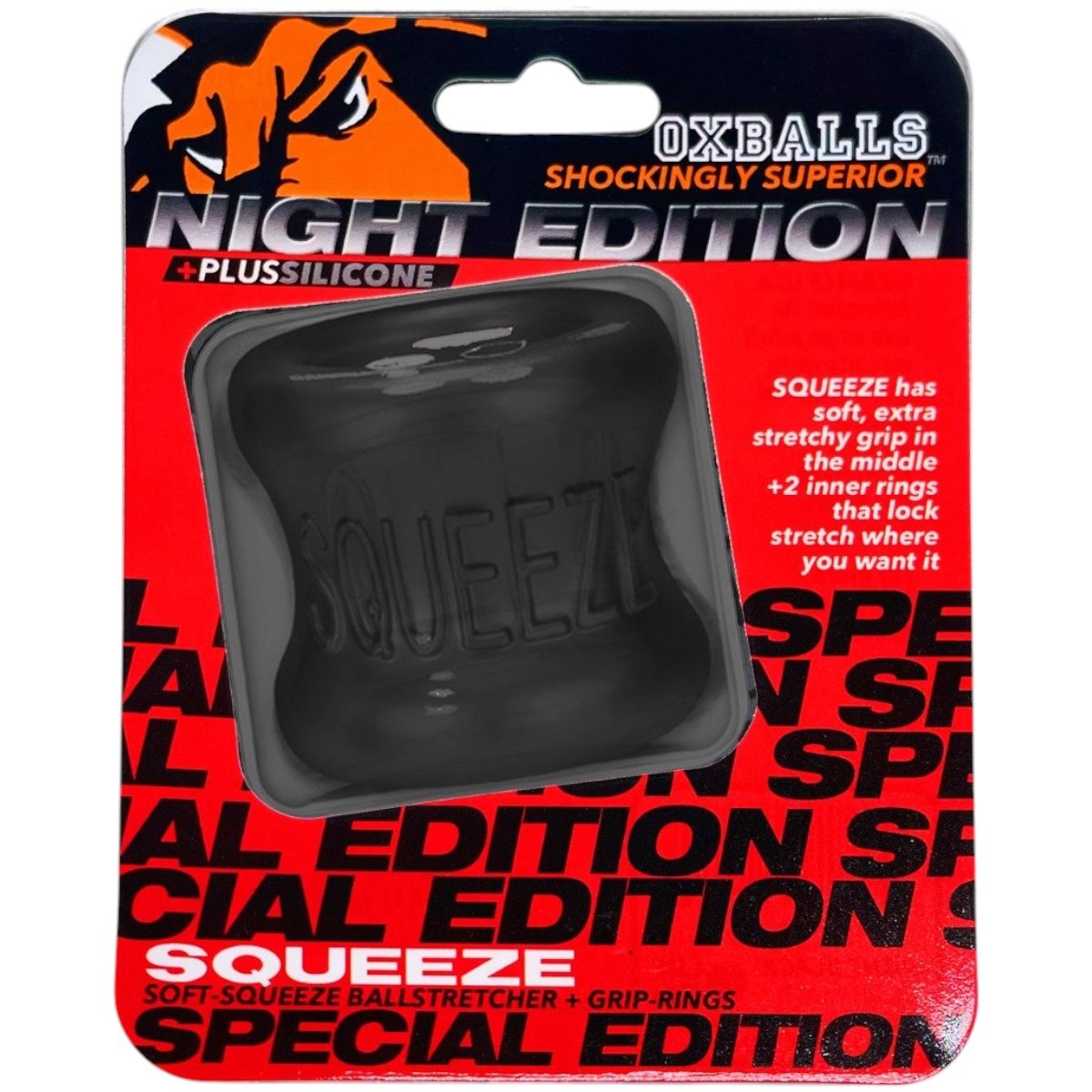 Oxballs Squeeze 2-Inch Ball Stretcher Night Black