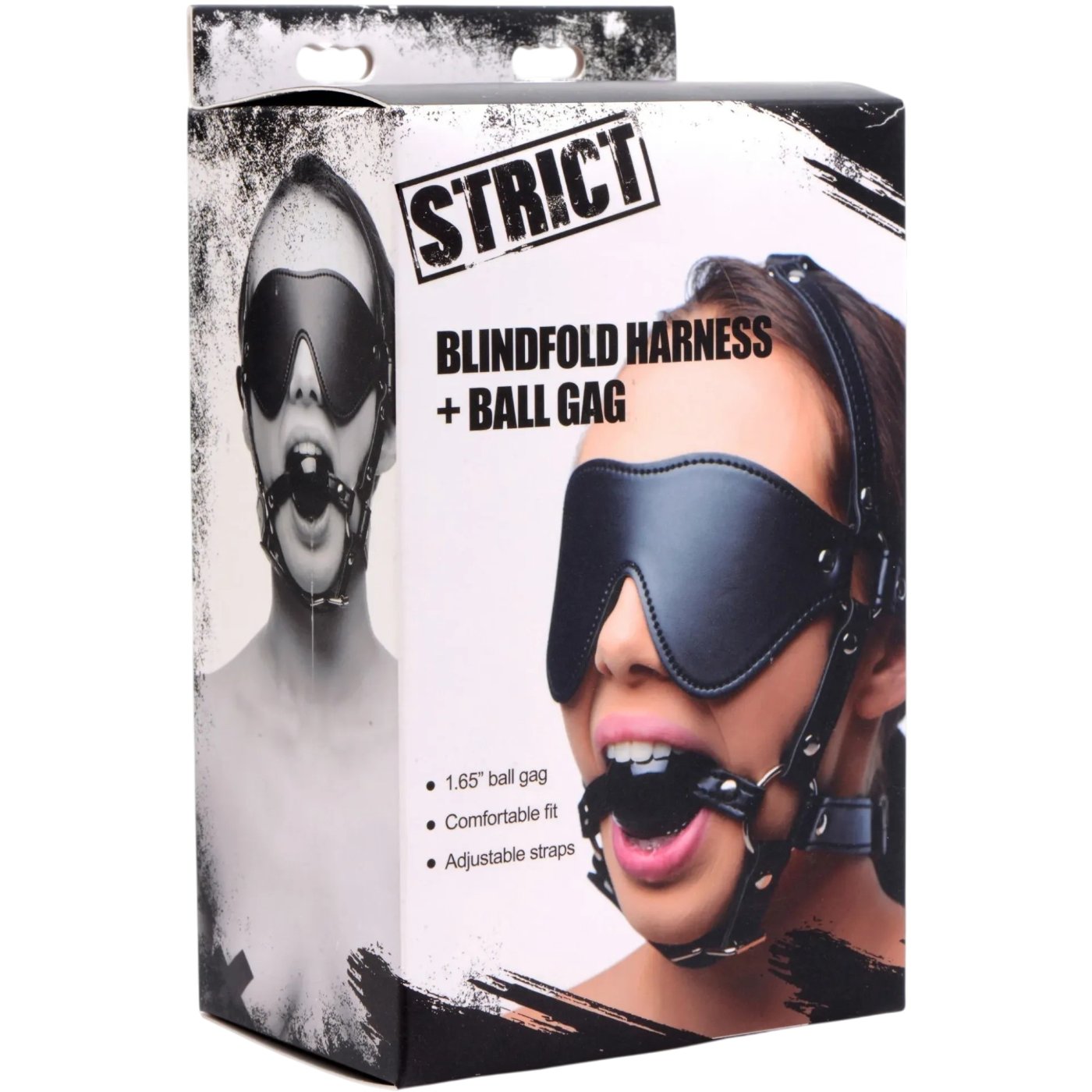 Strict Blindfold Head Harness with Ball Gag