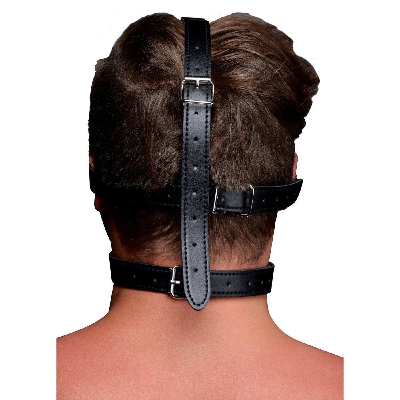 Strict Blindfold Head Harness with Ball Gag