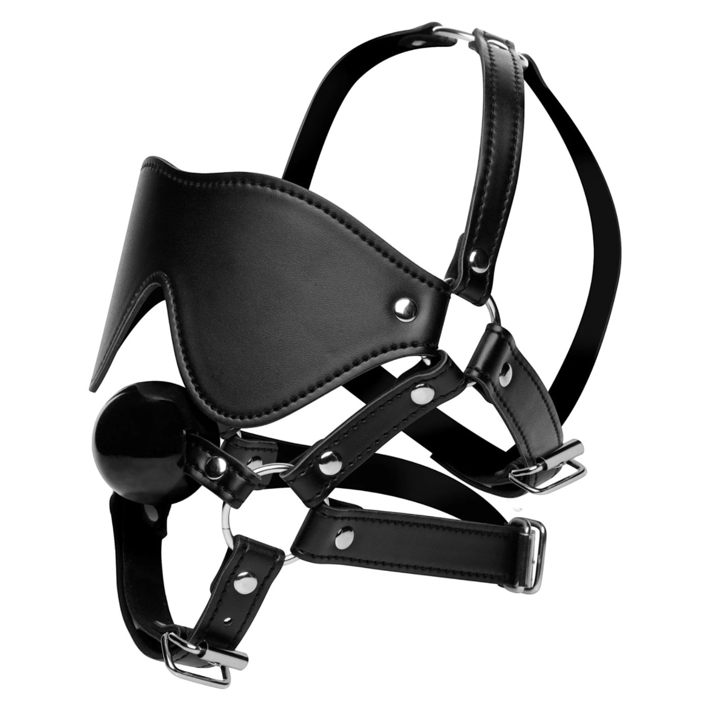 Strict Blindfold Head Harness with Ball Gag