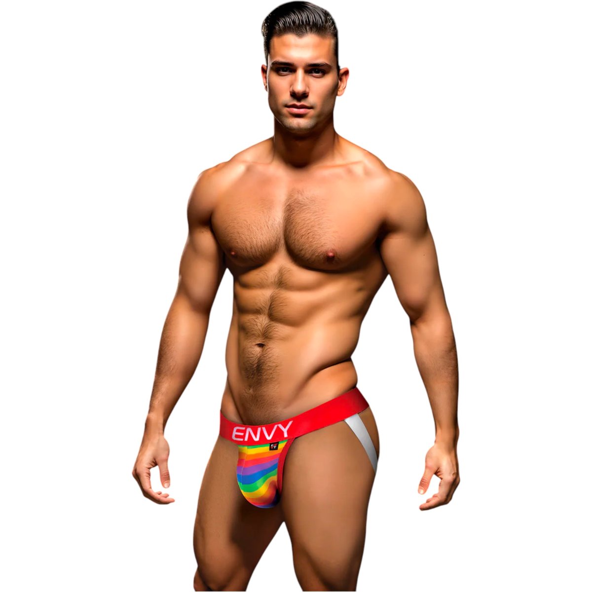 Envy Rainbow Pride Jockstrap Red, S/M