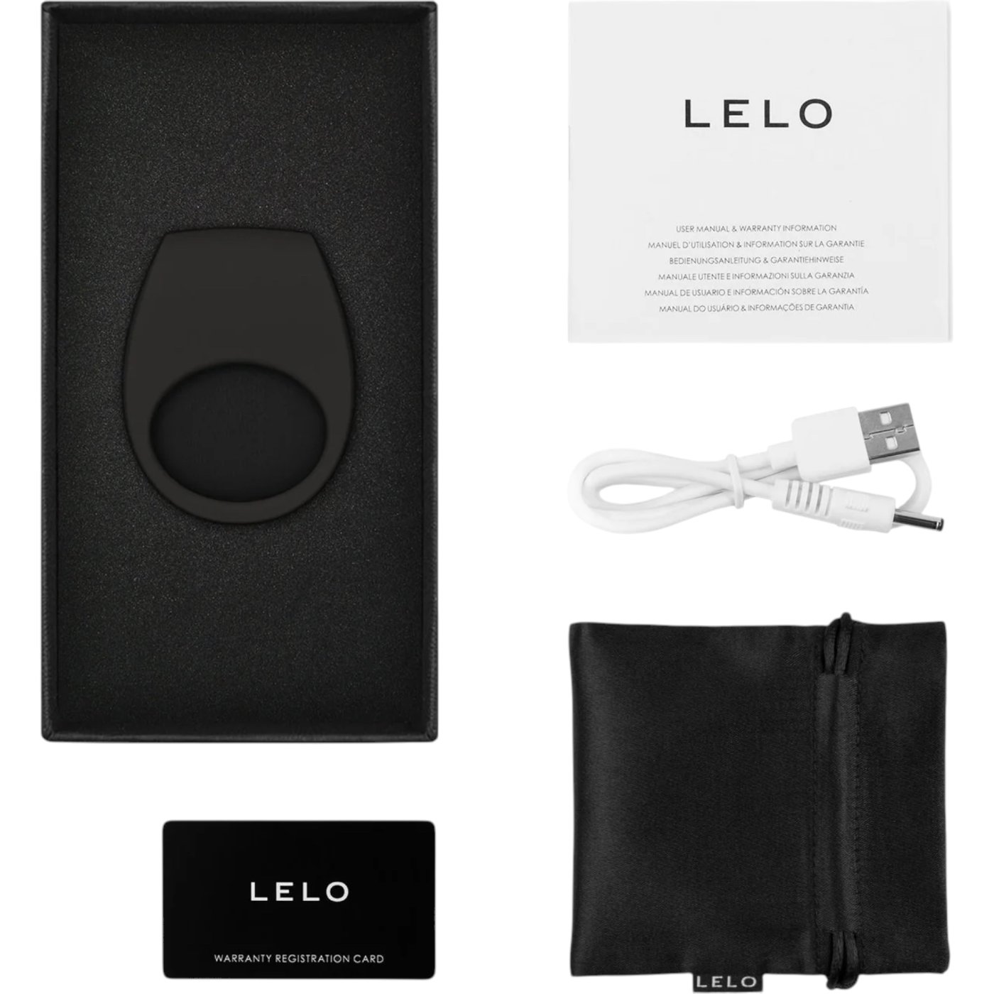 LELO Tor 3 Rechargeable App Controlled Vibrating Cock Ring Black