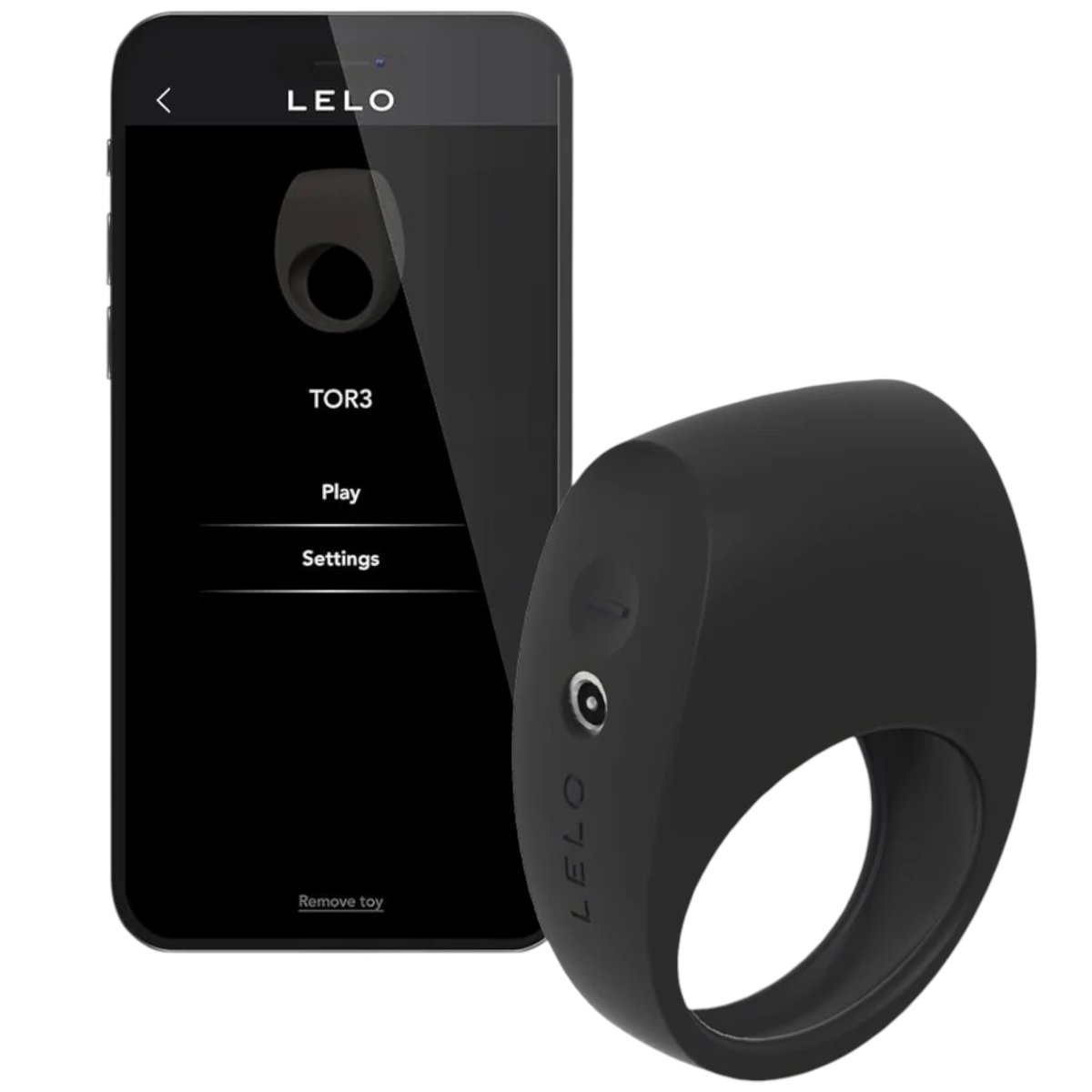 LELO Tor 3 Rechargeable App Controlled Vibrating Cock Ring Black