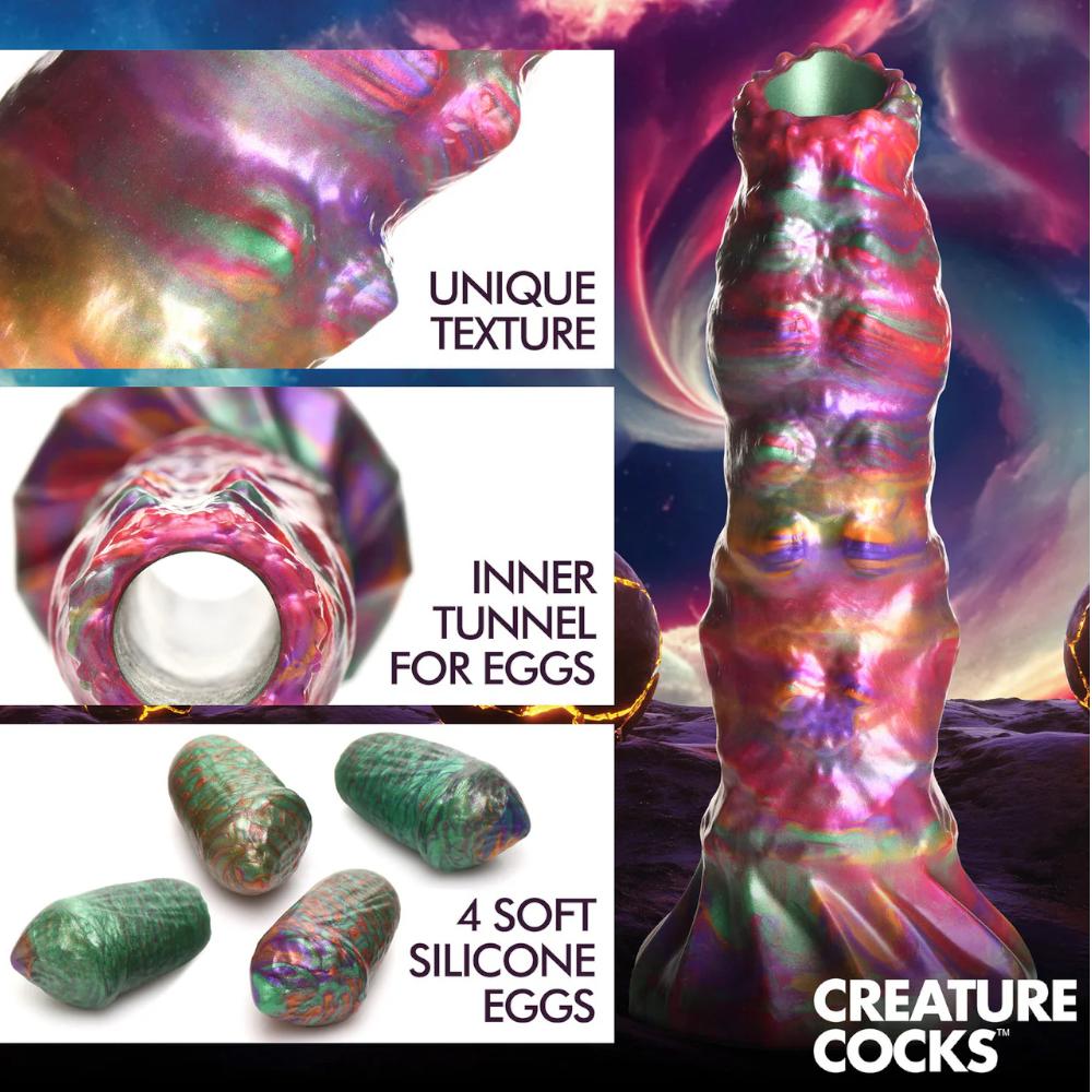 Creature Cocks Larva Silicone Ovipositor Dildo with Eggs 9 Inch