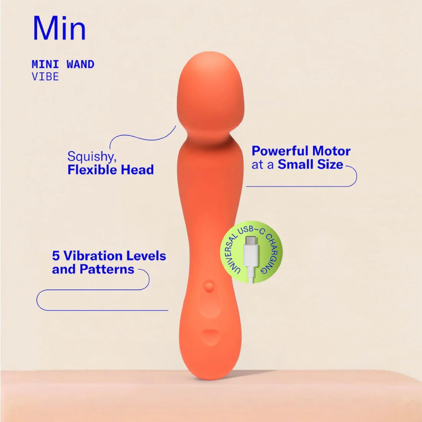 Dame Min Waterproof Rechargeable Mini Wand Vibrator
