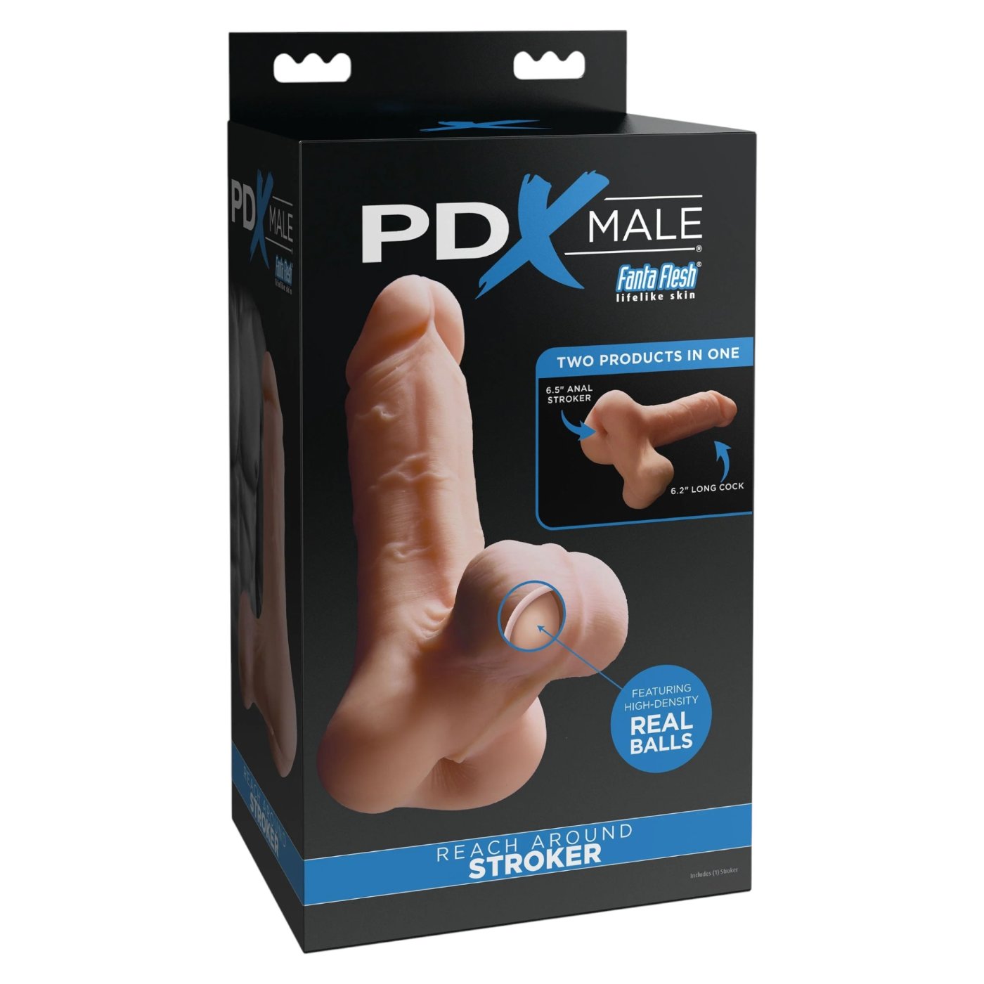 PDX Male Reach Around 2-in-1 Realistic Dildo and Male Masturbator