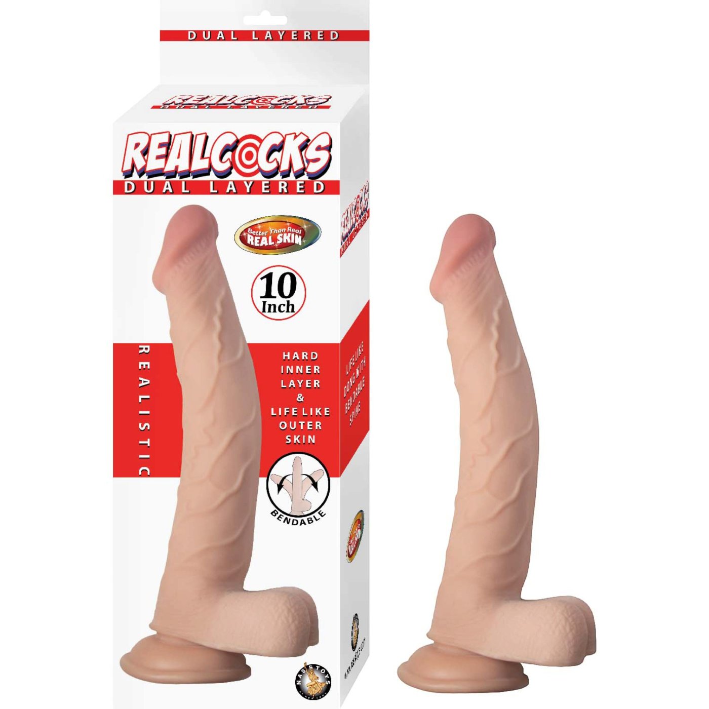 RealCocks Dual Density Realistic Dildo with Suction Cup 10 Inch