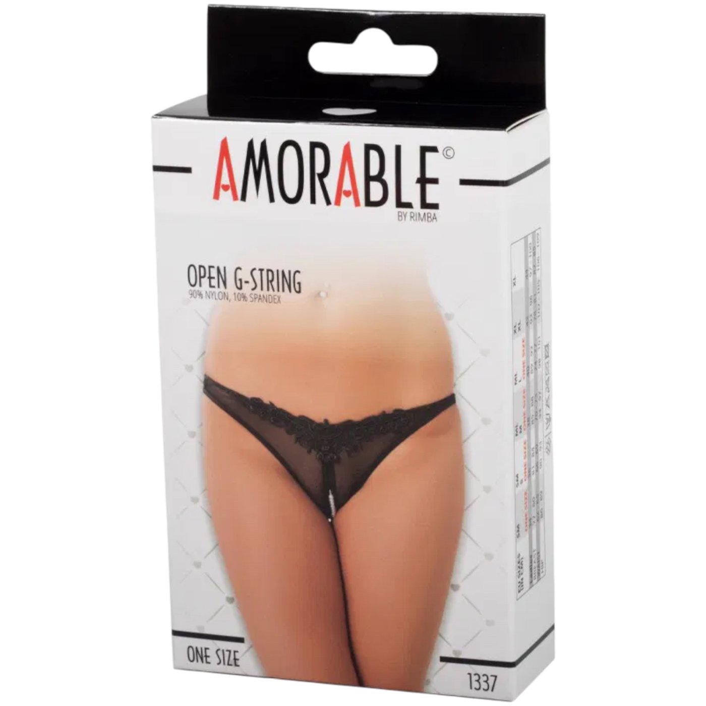 Rimba Open G-String with Pearls Black