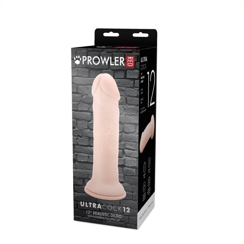 Prowler RED Ultra Realistic 12 Inch Powerful Suction Cup Dildo