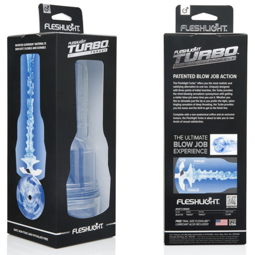Fleshlight Turbo Thrust Blow Job Masturbator Blue Ice