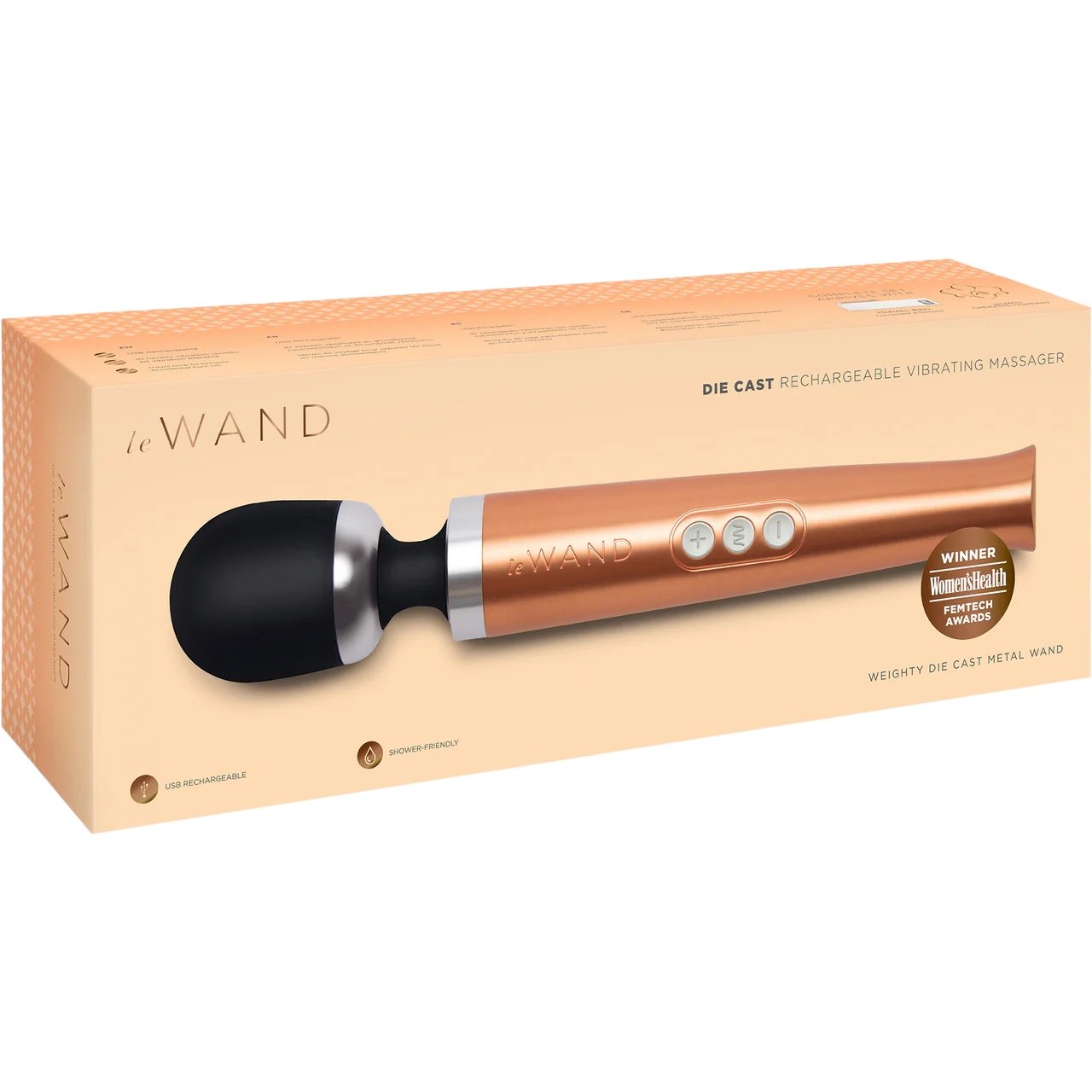 Le Wand Die Cast Rechargeable Massage Wand Vibrator Gold