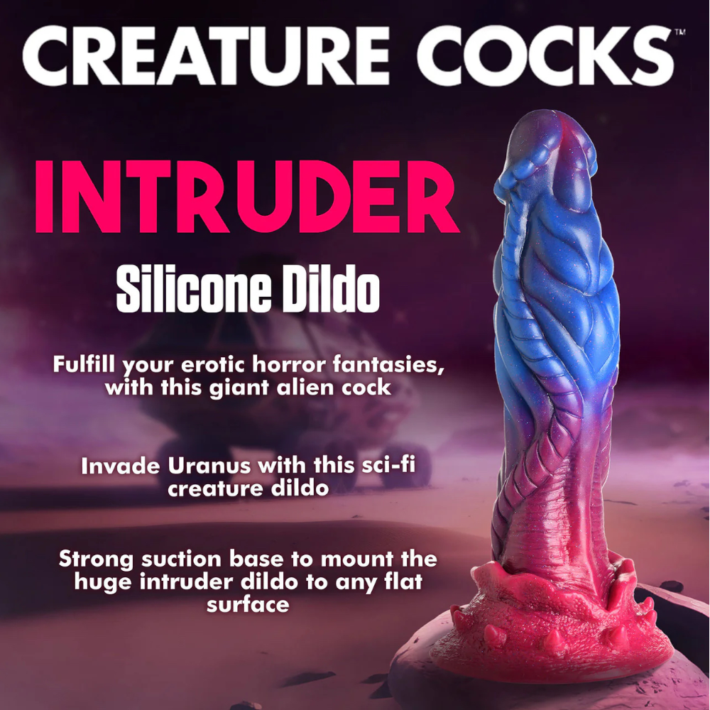 Creature Cocks Intruder Alien Silicone Dildo with Suction Cup 9 Inch 