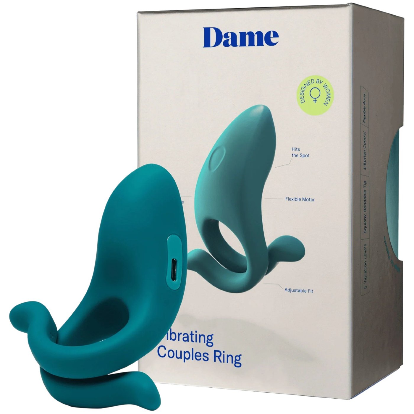 Dame Hug Rechargeable Vibrating Cock Ring for Couples