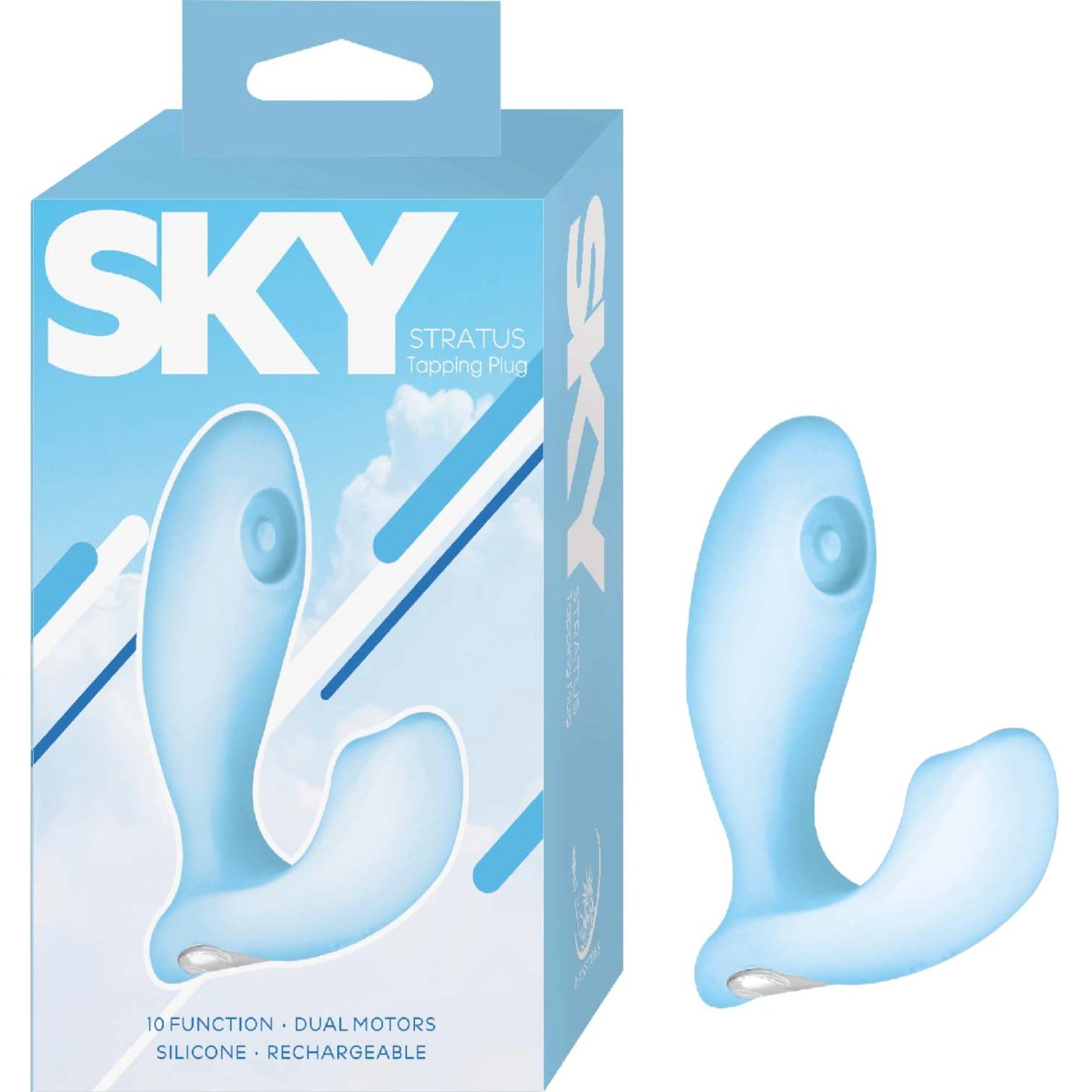 Sky Stratus Rechargeable Vibrating Butt Plug with Tapping