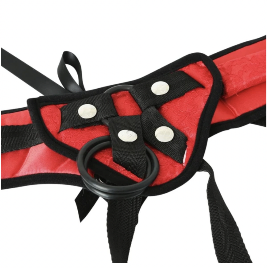 Sportsheets Red Lace Corsette Strap On Harness