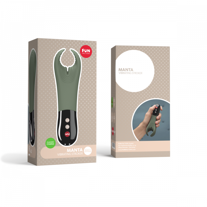 Fun Factory Manta Vibrating Male Stroker Moss Green