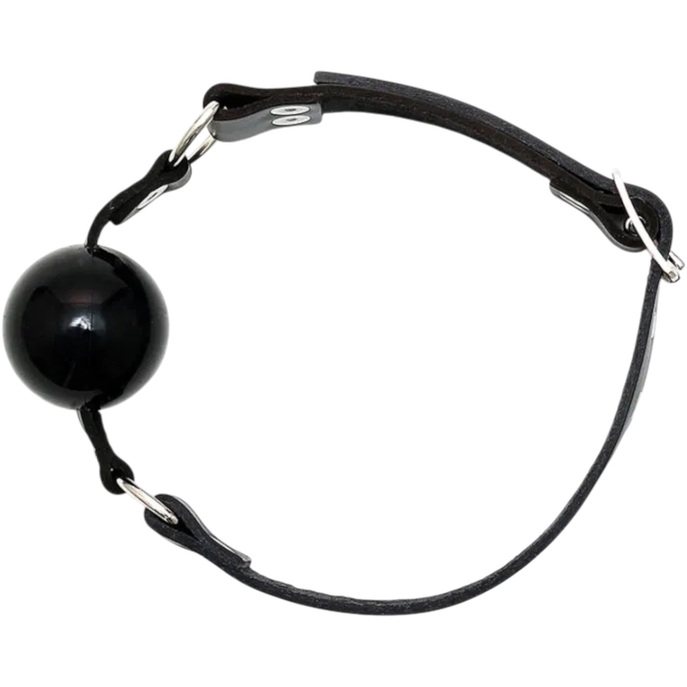 Rimba Silicone Ball Gag with Adjustable Leather Strap Black