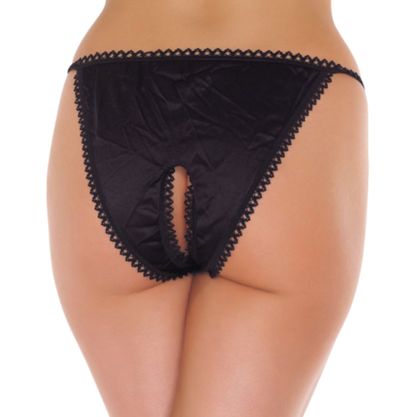 Rimba Black Crotchless Knickers