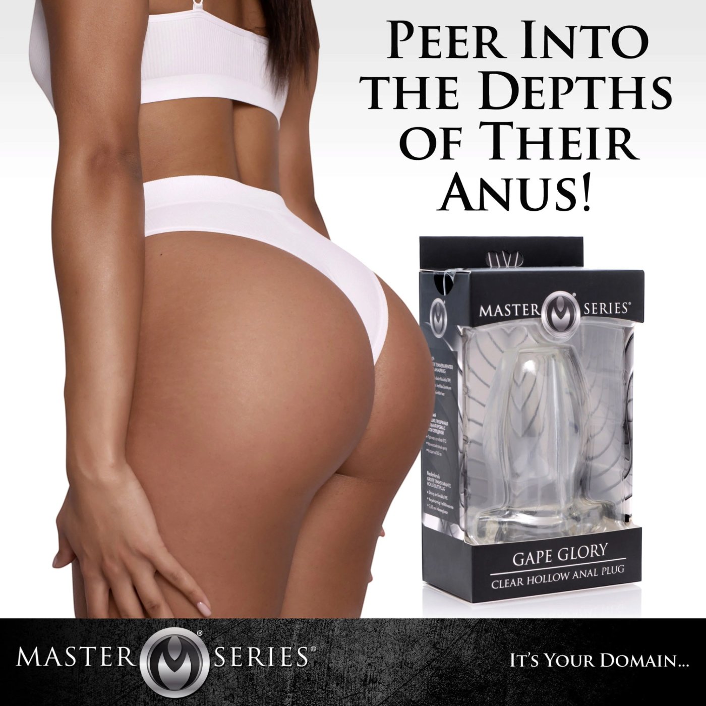 Master Series Gape Glory Clear Hollow Anal Plug Large