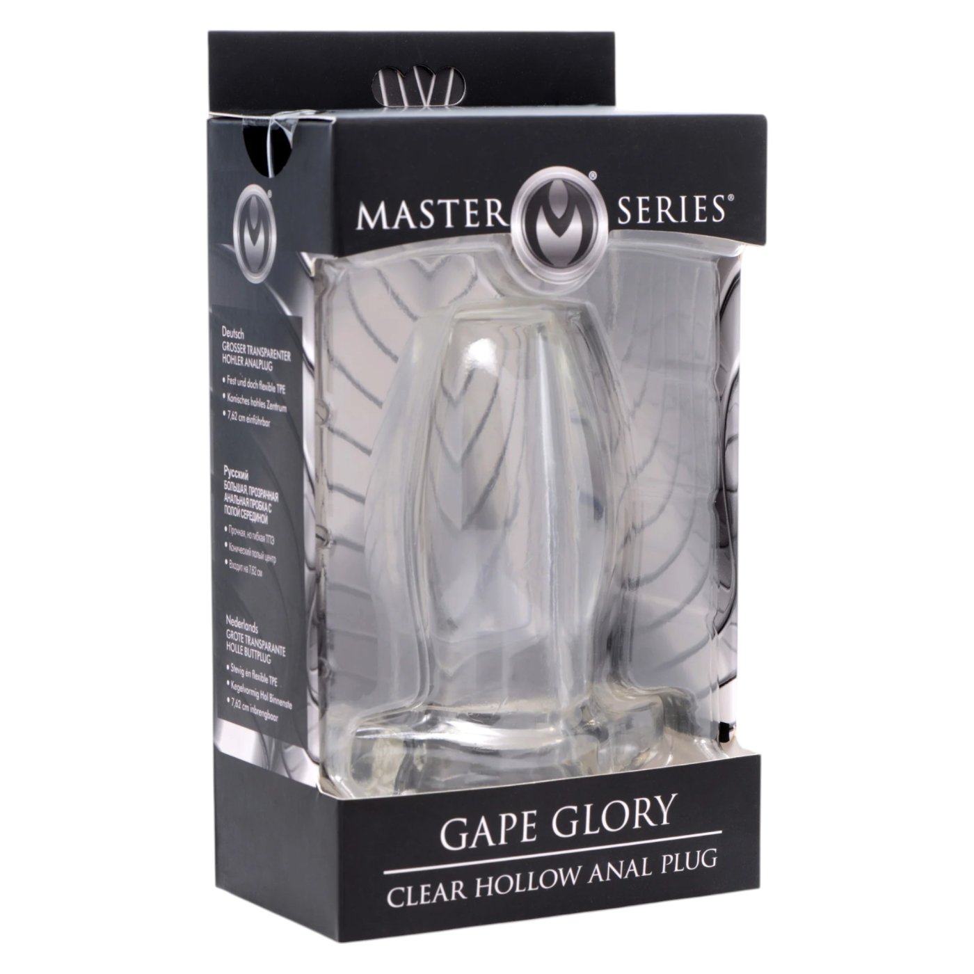 Master Series Gape Glory Clear Hollow Anal Plug Large