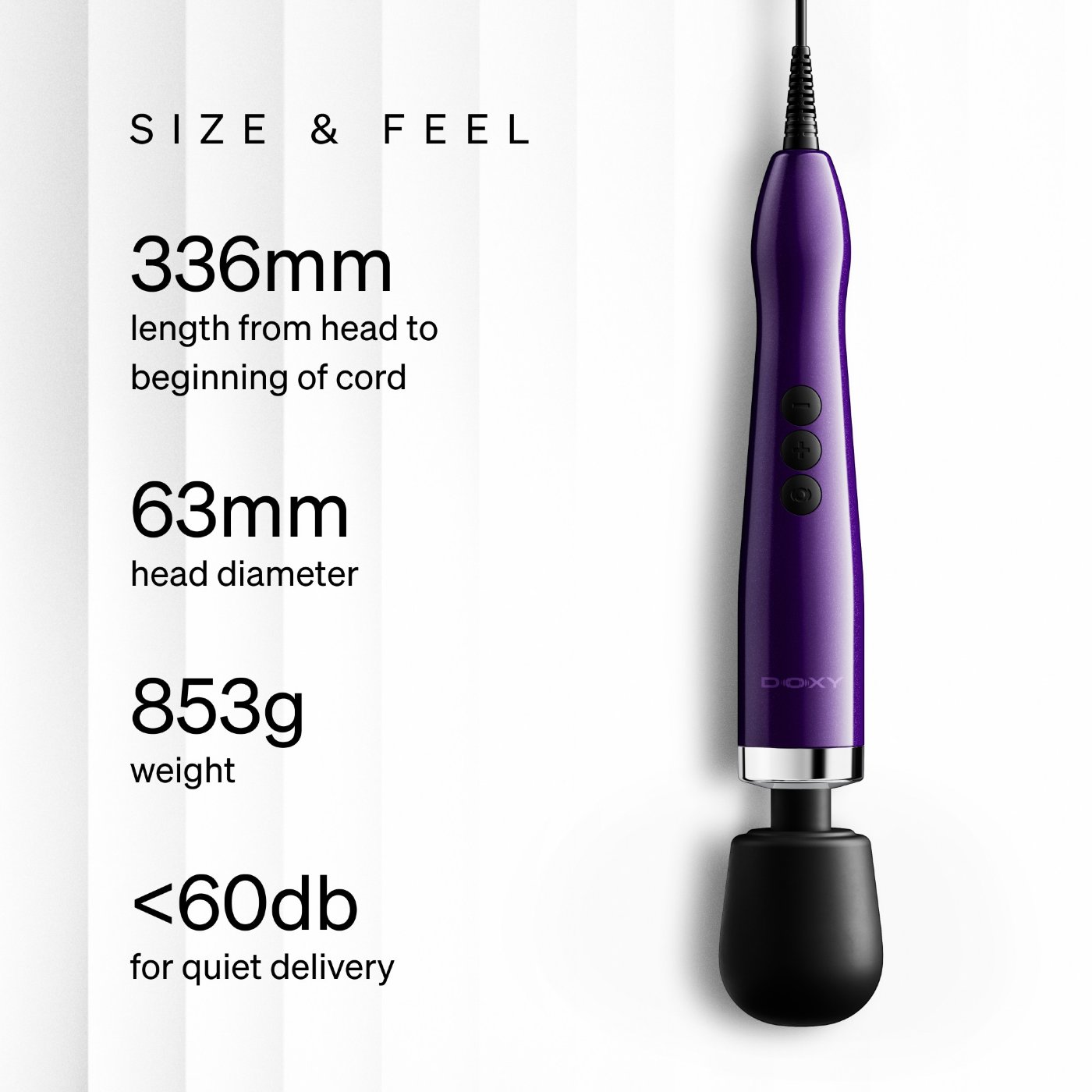 Doxy Die Cast Max Plug-In Wand Vibrator Purple