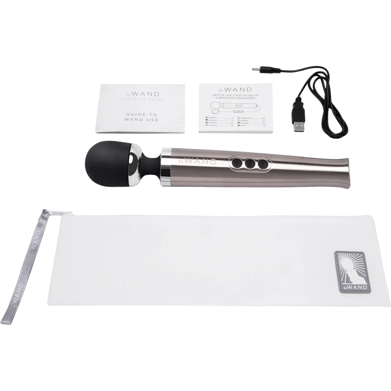 Le Wand Die Cast Rechargeable Massage Wand Vibrator Silver