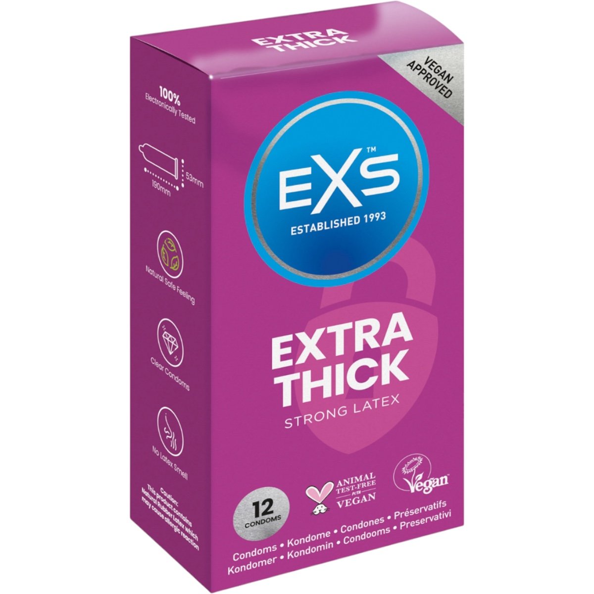 EXS Extra Thick Strong Latex Condoms 12 Pack