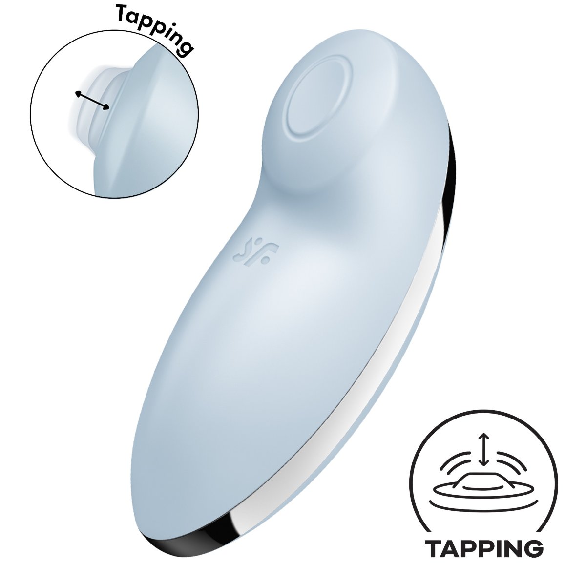 Satisfyer Tap & Climax 2 Tapping Motion Lay-On Clitoral Stimulator, Blue