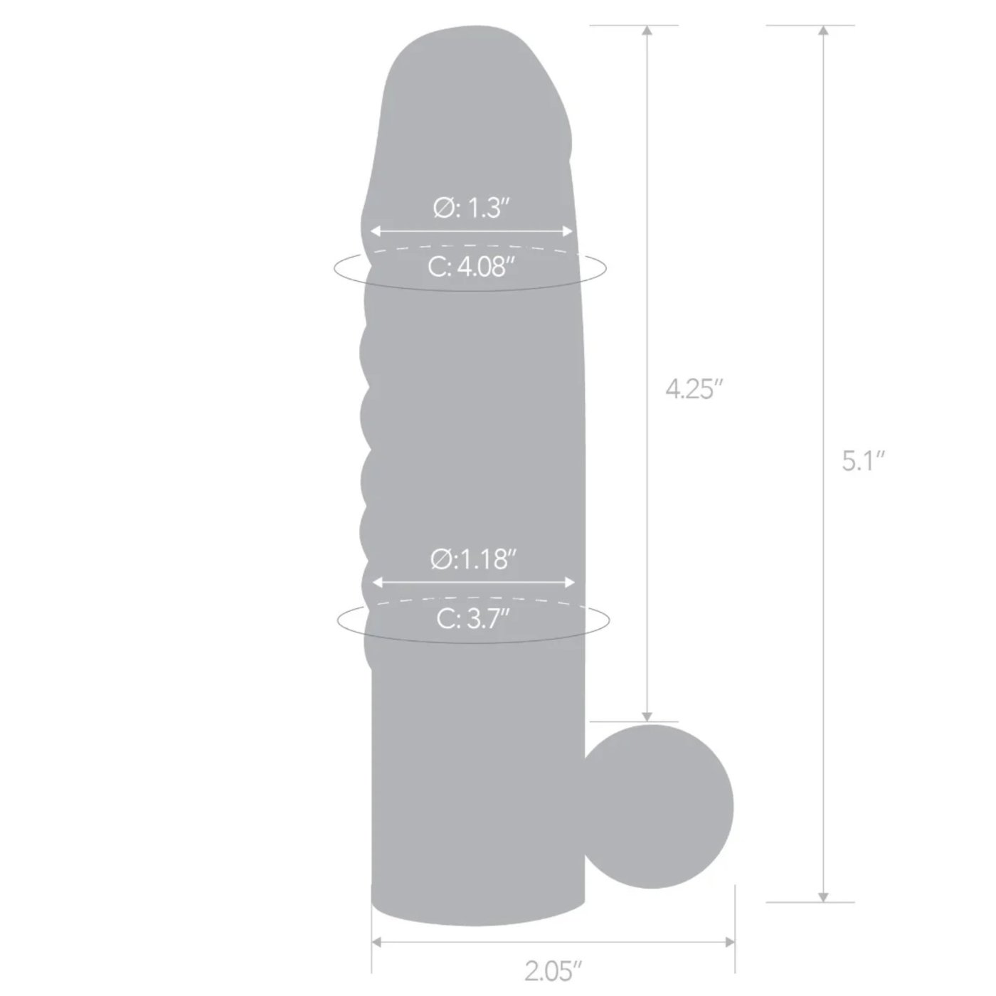 Blue Line 5.25 Inch Vibrating Penis Sleeve Extender