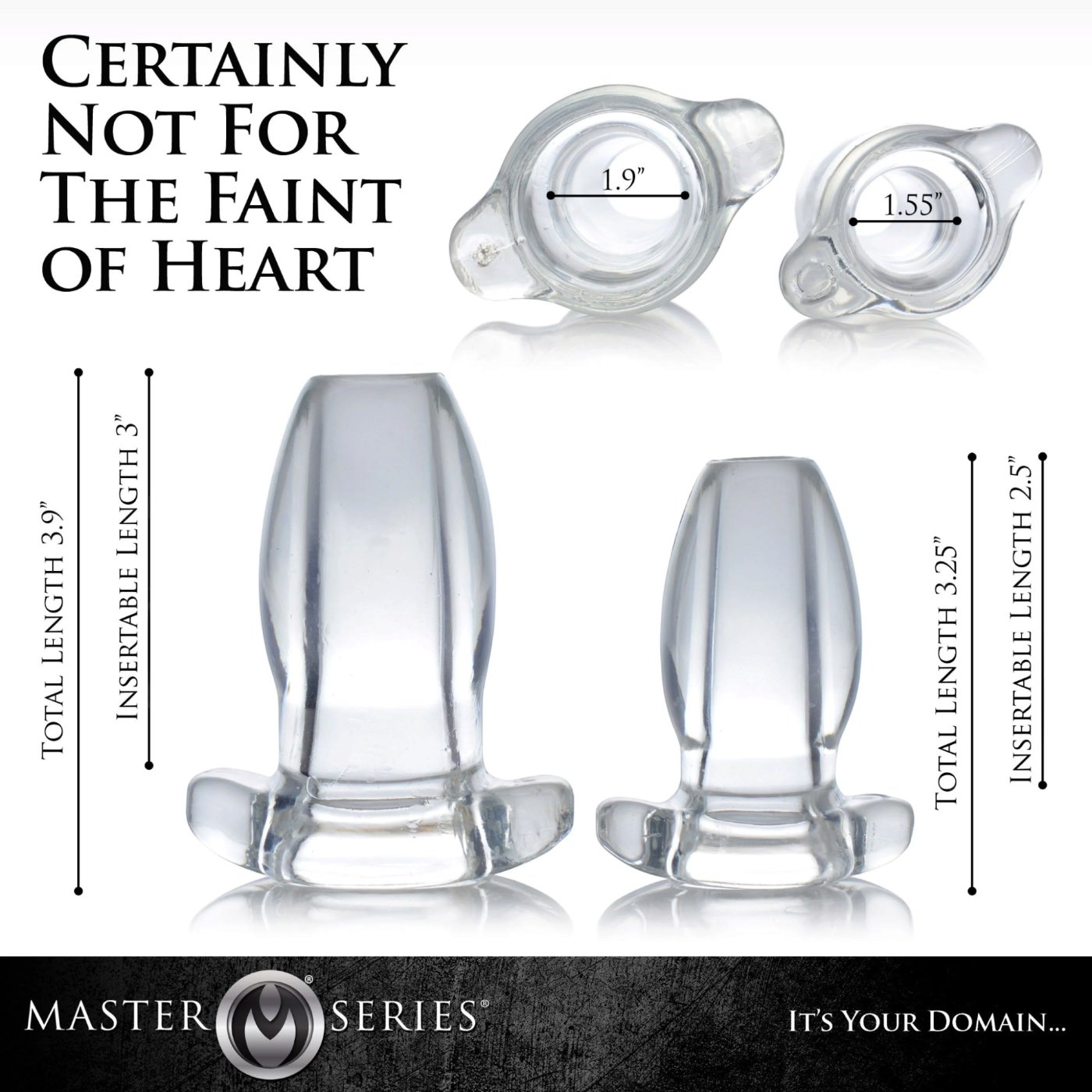 Master Series PeepHole Clear Hollow Butt Plug Small