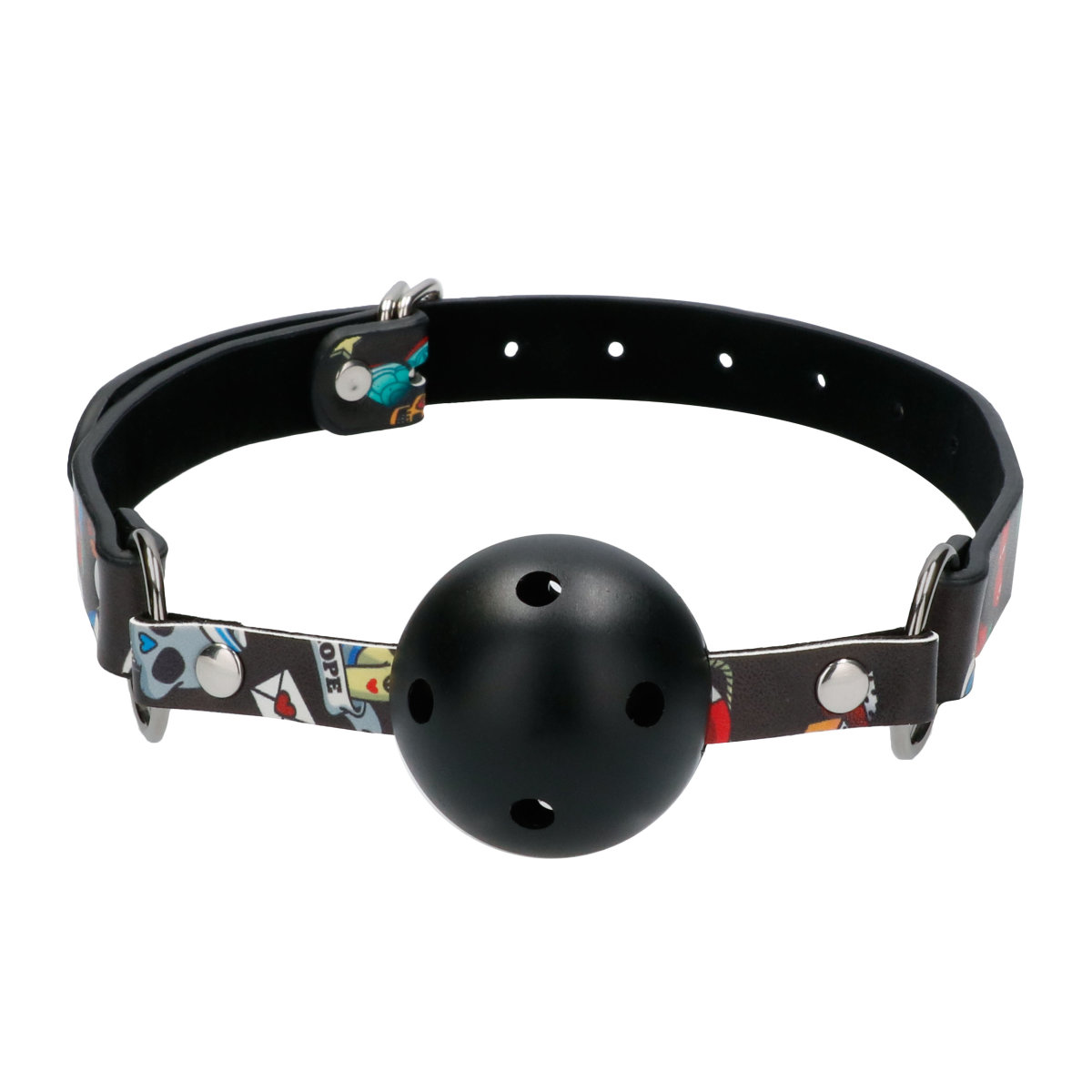 Ouch Breathable Ball Gag With Printed Leather Straps – Ouch
