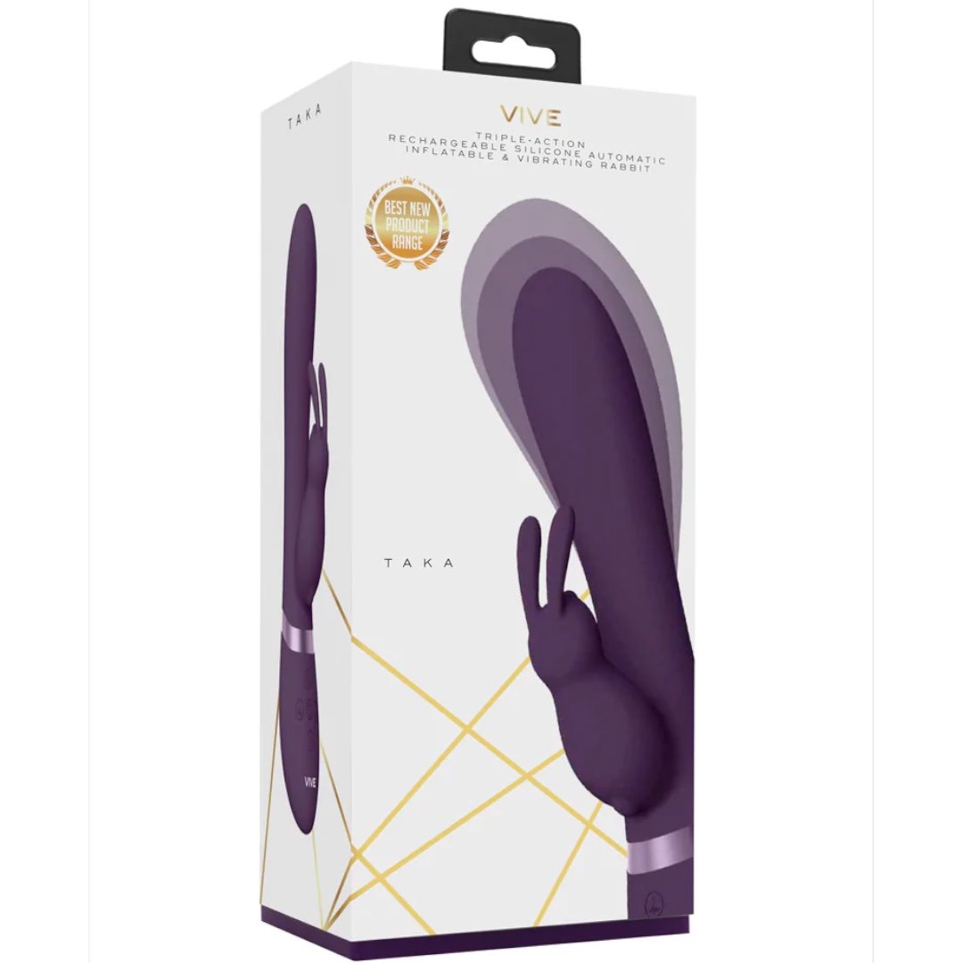 Taka Inflatable and Vibrating Rabbit Vibrator Purple