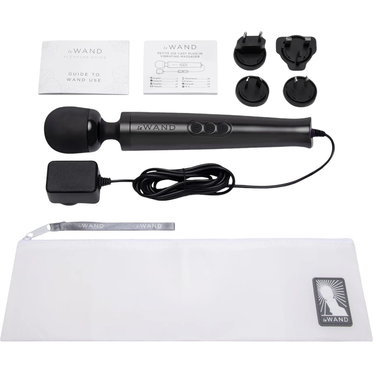 Le Wand Die Cast Plug-In Massage Wand Vibrator Black