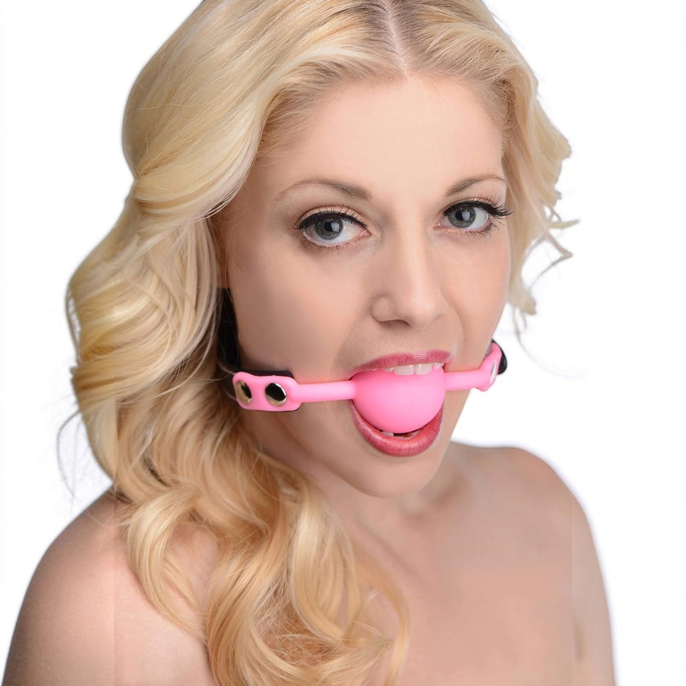 Frisky Glow Gag Glow in the Dark Silicone Ball Gag Pink