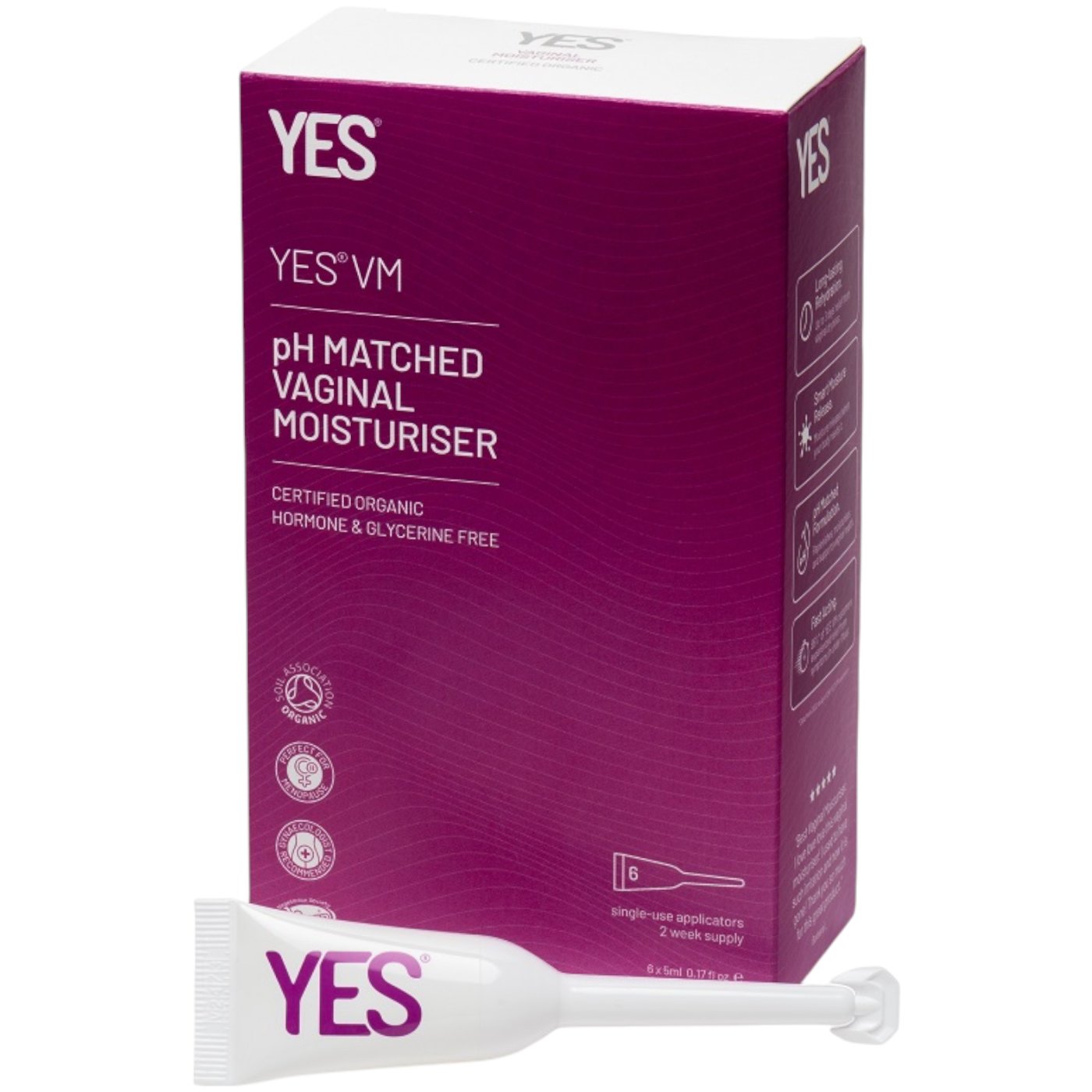 YES Organic pH Matched Natural Vaginal Moisturising Gel 6 x 5ml