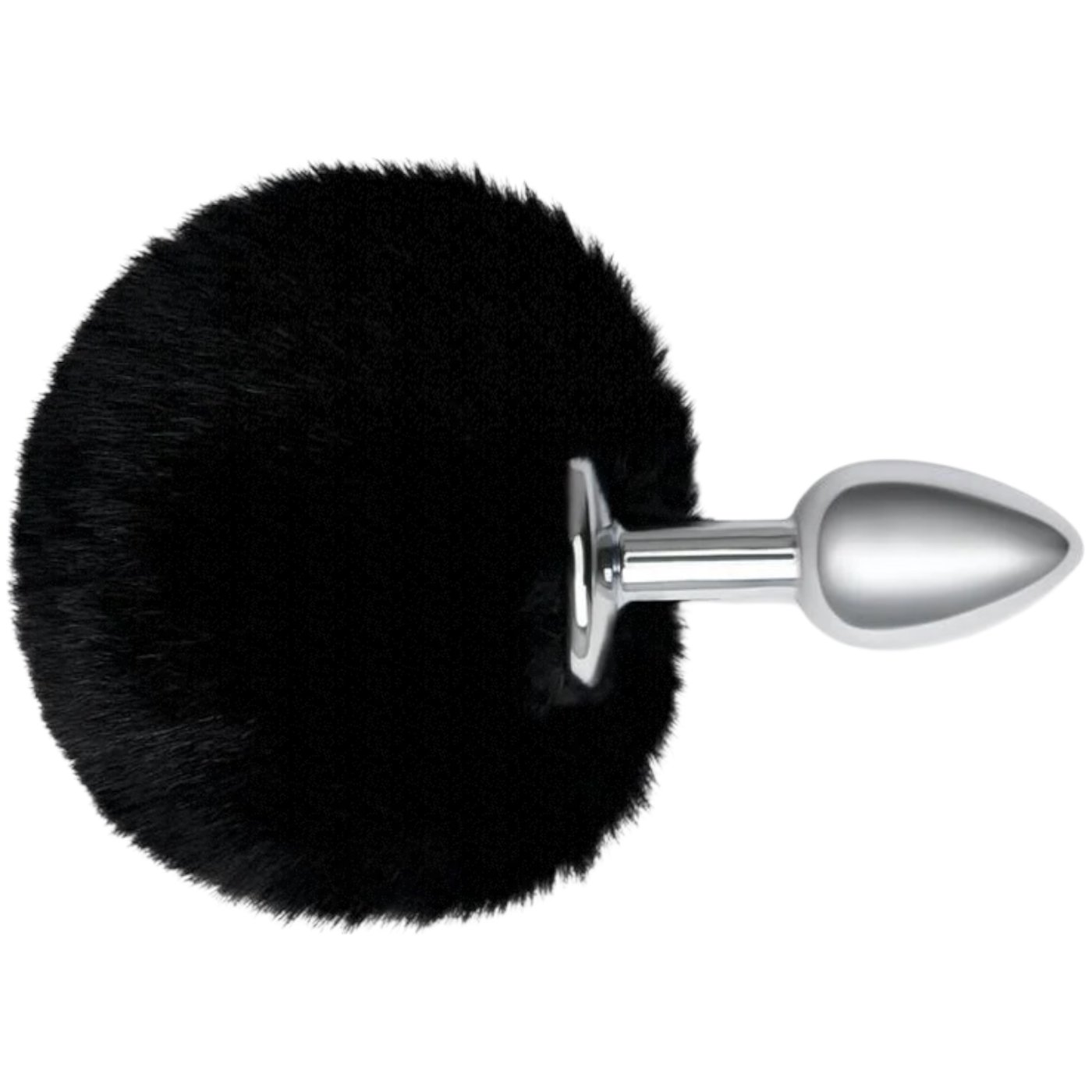 Whipsmart Black Bunny Tail Metal Butt Plug