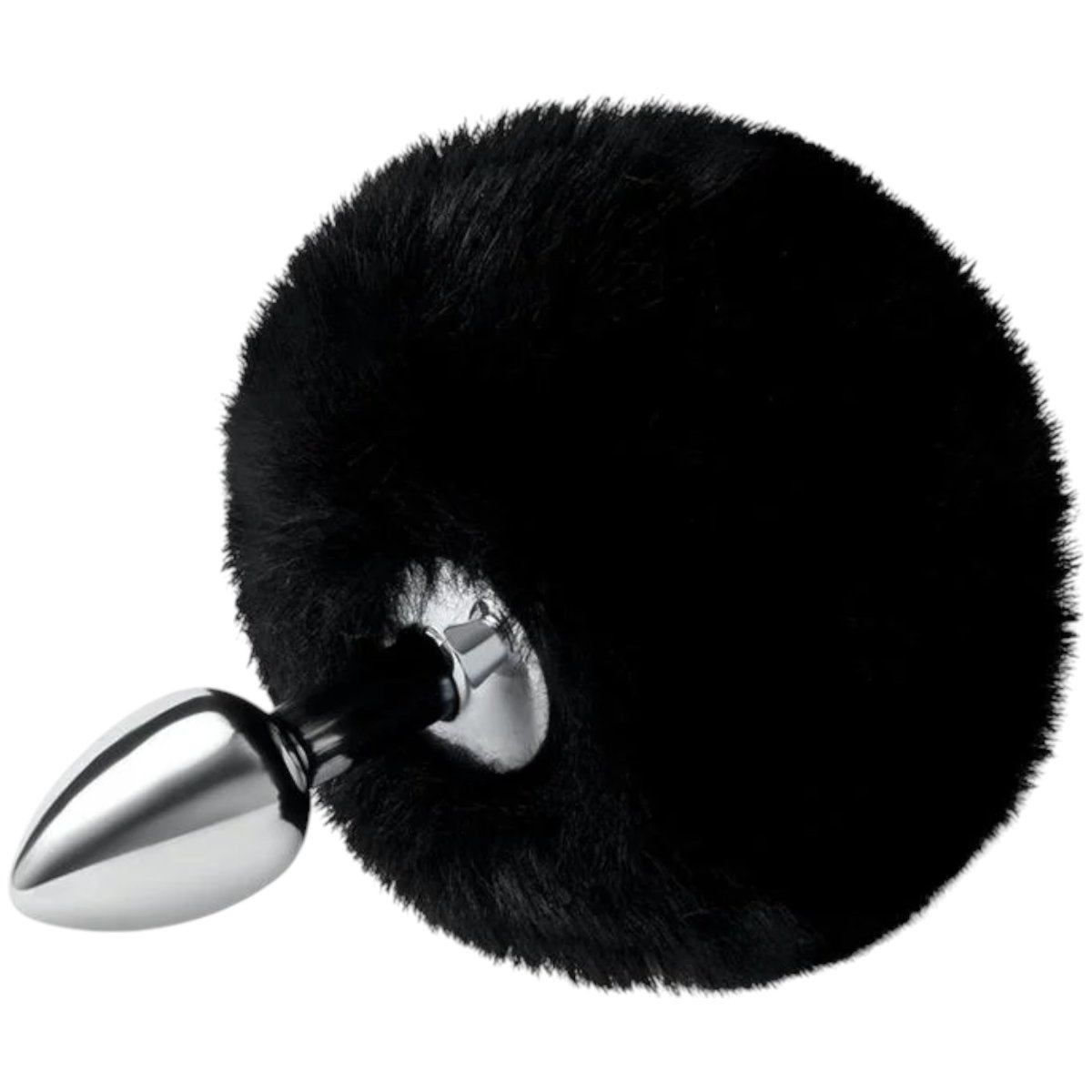 Whipsmart Black Bunny Tail Metal Butt Plug