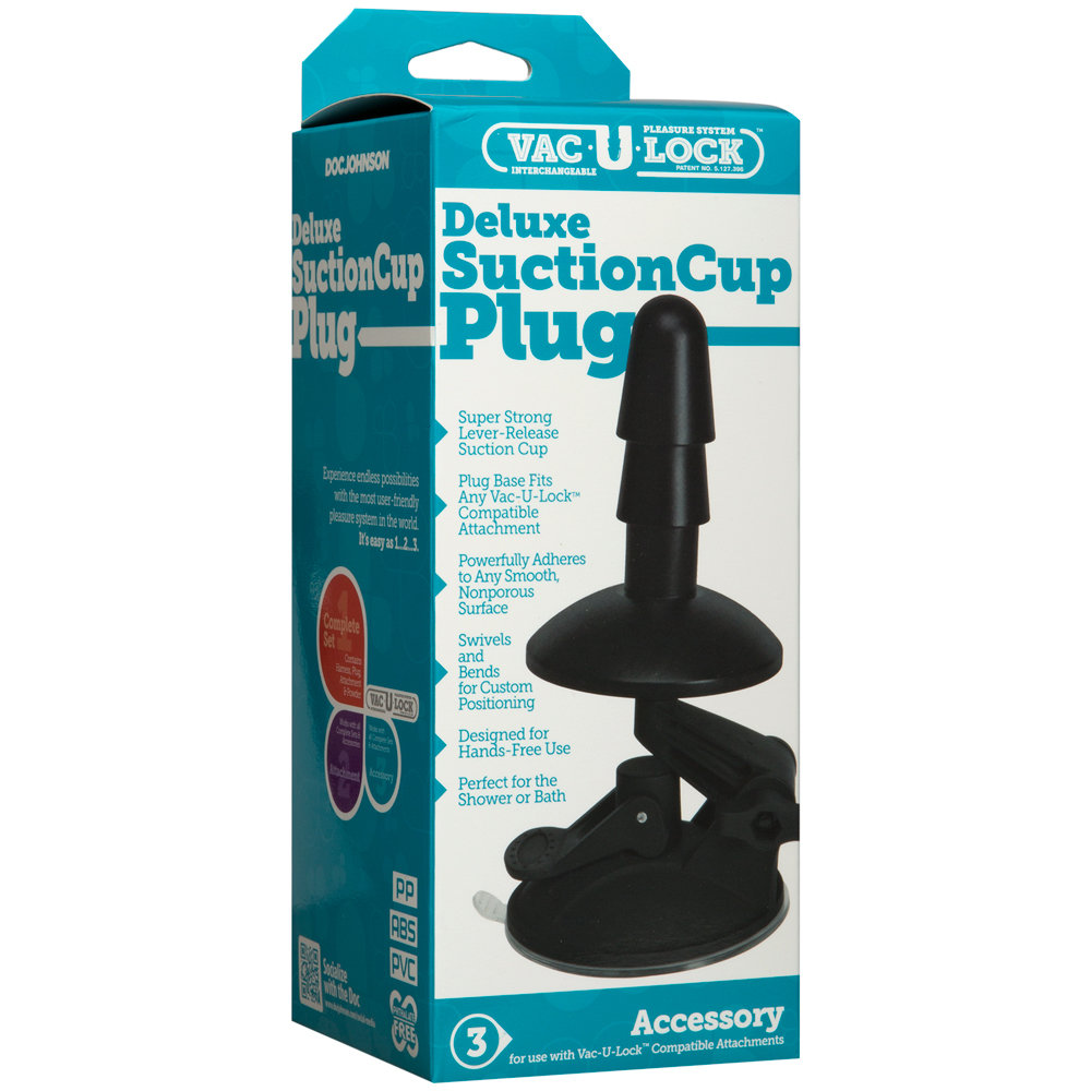 Vac-U-Lock Deluxe Suction Cup Plug Accessory Black